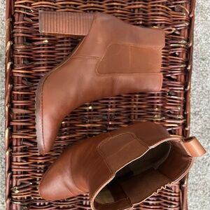 Lauren Ralph Lauren Mylah Leather Ankle Booties – Brown – Size 10